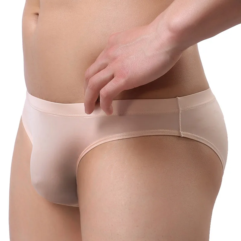 

3Pc Mens Seamless Briefs Underwear Men Panties Sexy Transparent Ice Silk Man Gay Underpants Big Size Male Bikini Cueca Masculina