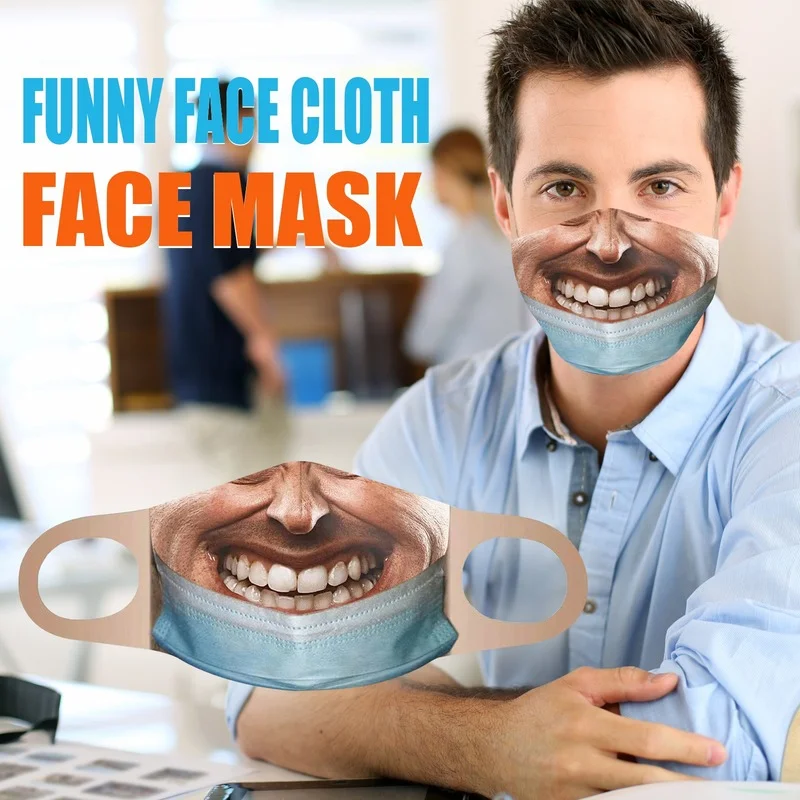 

Creativity Funny Fashion Mask Fun Mascarillas Adults Face Masque Spoof Reusable Facemask Halloween Cosplay