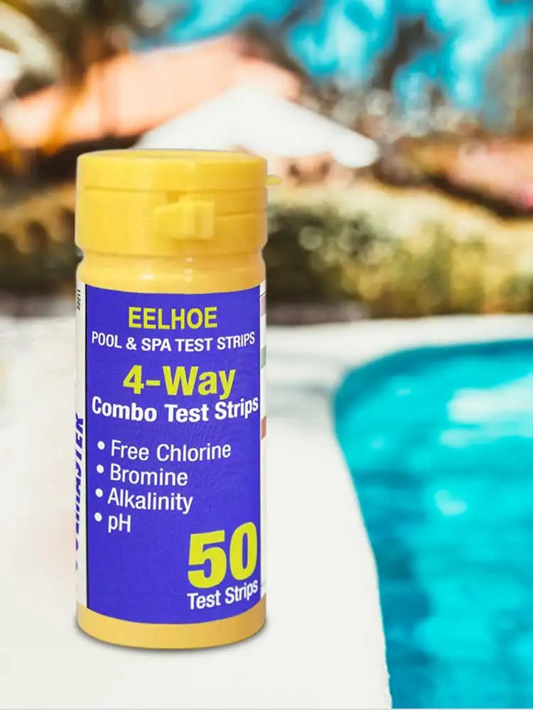 

50PC Swimming pool pH Test paper 3 in 1 Test Strip Chemical Accurate Swimming Pool Accessories Water quality Evaluation