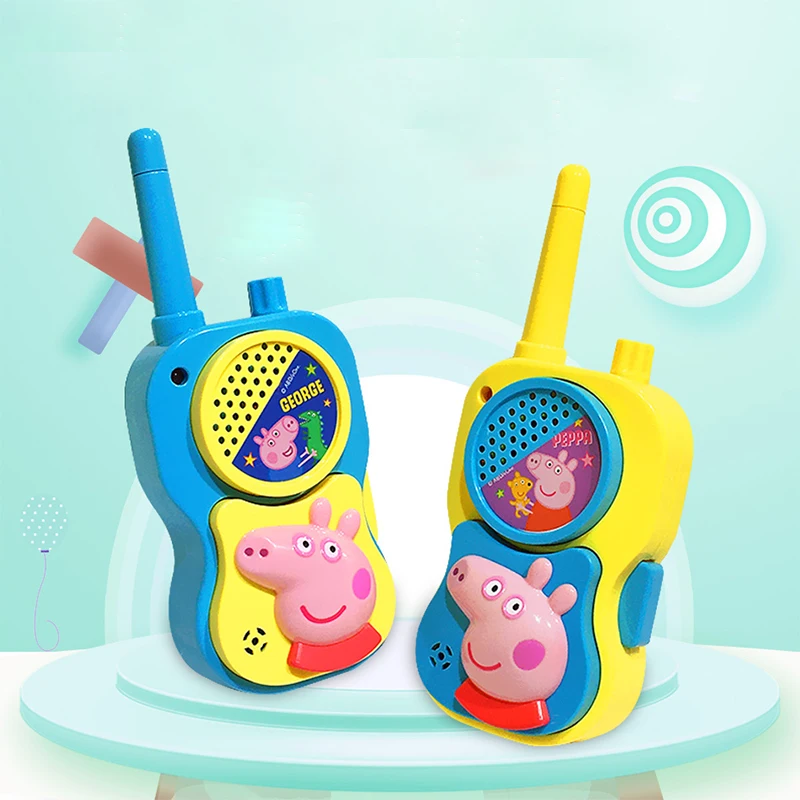 

Peppa Pig Pretend Play Interphone Toy One Pair Wireless Handheld Intercom Machine Talking Phone Toy for Children' Birthday Gift