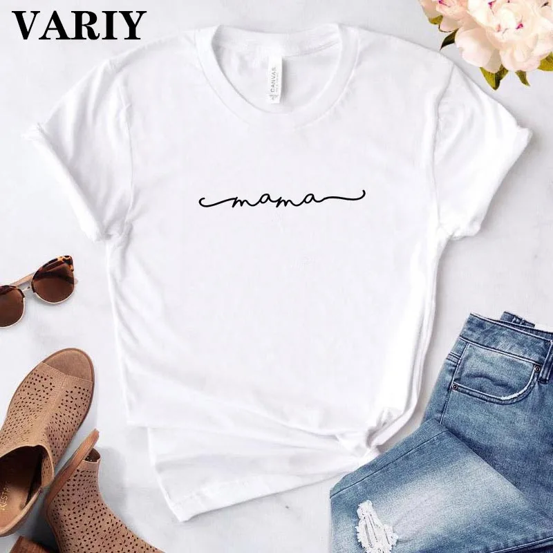 

MAMA Letter Print Women Graphic tshirt Casual Funny t shirt Gift For Lady Yong Girl Korean Top Kawaii Streetwear Camiseta Mujer