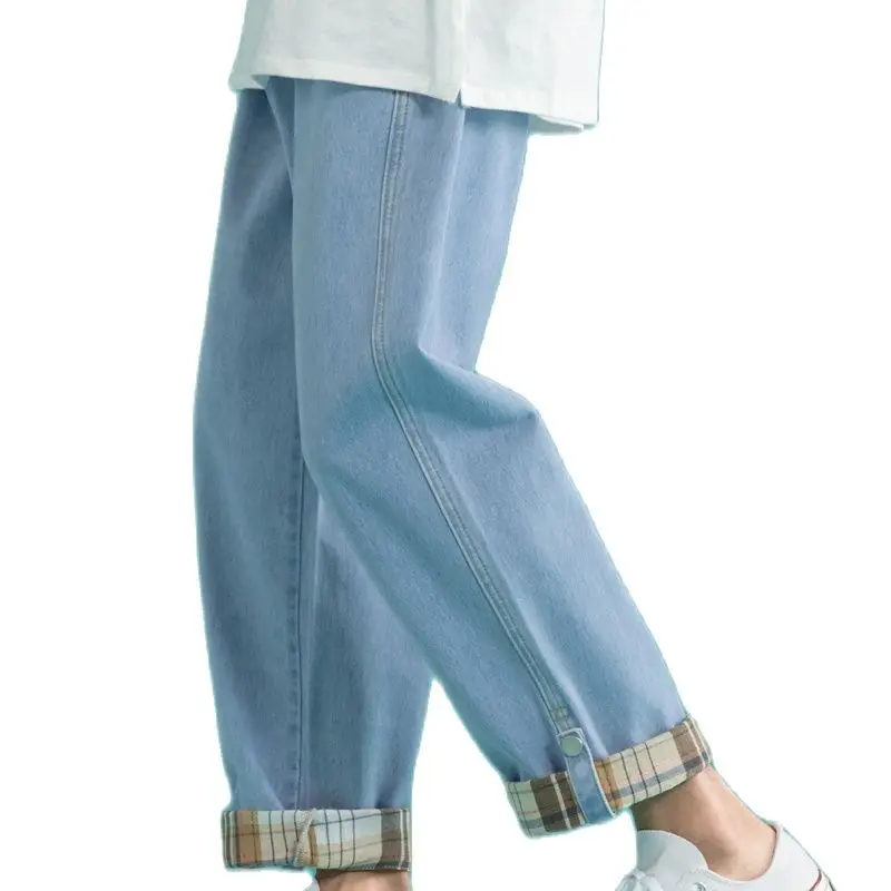

Summer 2021 Men's Jeans, Vintage Folding Jeans, Men's Strait Leg Jeans, Washed Cotton Jeans