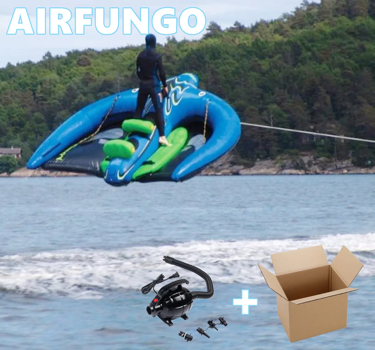 Manta de PVC inflable de alta calidad, tubo de cometa voladora personalizada, juguete de agua remolcable, lona inflable