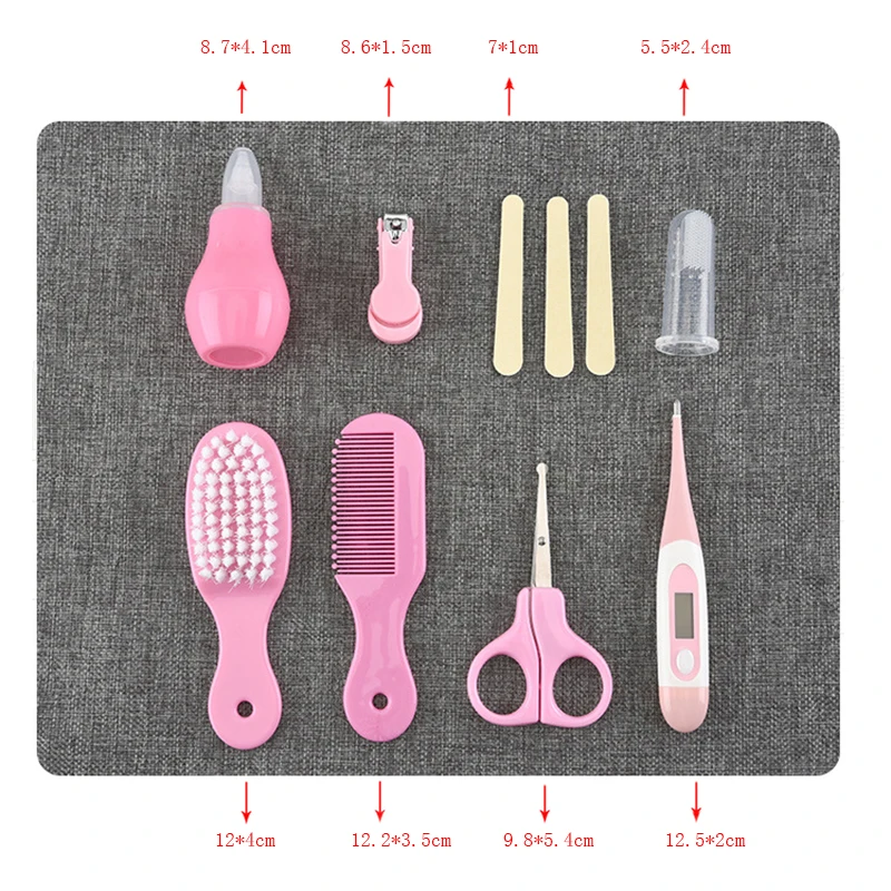 

Baby Health Care Kit Newborn Nail Hair Thermometer Grooming Brush Kit Clipper Scissor Multifunction Kid Toiletries Kit Baby Care