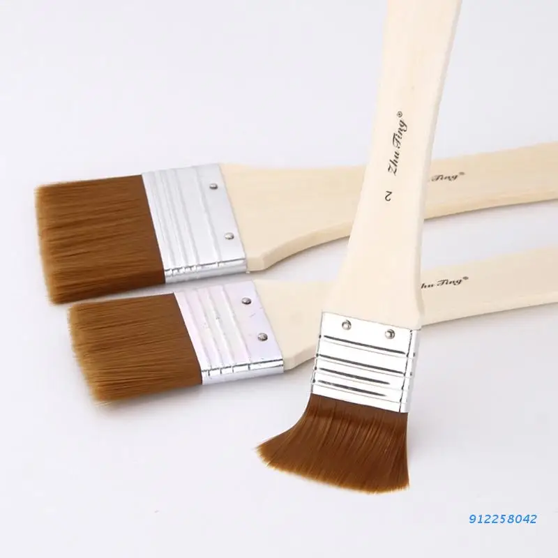 Кисти для рисования набор из 3 нейлоновых плоских кистей стен отделки дверей