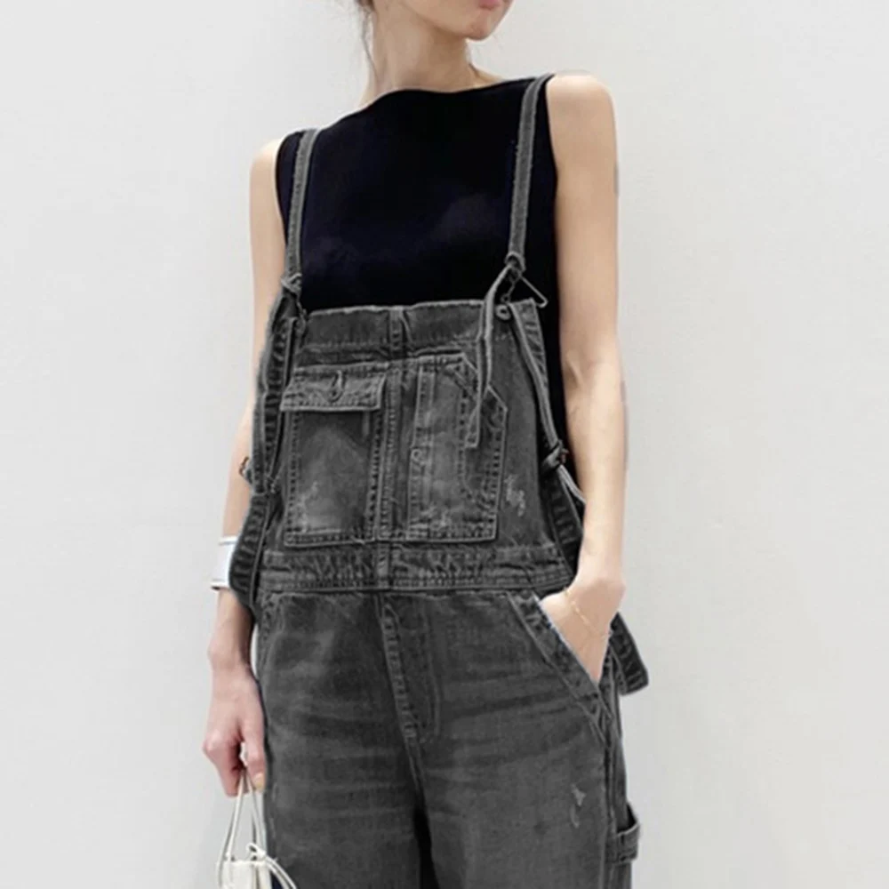 

Women Jumpsuit Leisure Pockets Summer Korean Jumpsuit Fashion Female Overalls For Women Casual Denim Pants 2021 New Jump Suit
