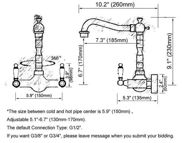 Поворотный Смеситель для ванной комнаты 360 настенный латунный раковины золотого