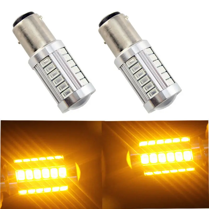 

4pcs/set Car Lights Amber 1156PY BAU15S PY21W LED 33SMD Auto Tail Turn Brake Reverse Signal Lamps Bulbs Replacement Accessories