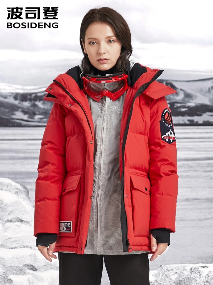 Куртка Bosideng из гусиного пуха женская уличная куртка со съемной шапкой женское