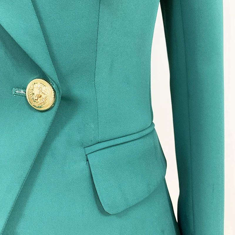 

LIBIELIY Pop Fashion Nice Designer Blazer Jacket Women's Classic Double Breasted Metal Lion Buttons Slim Fitting Blazer