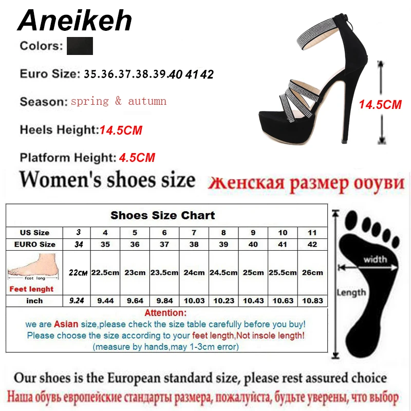 Женские босоножки Aneikeh на очень высоком каблуке 14 5 см летние туфли платформе с