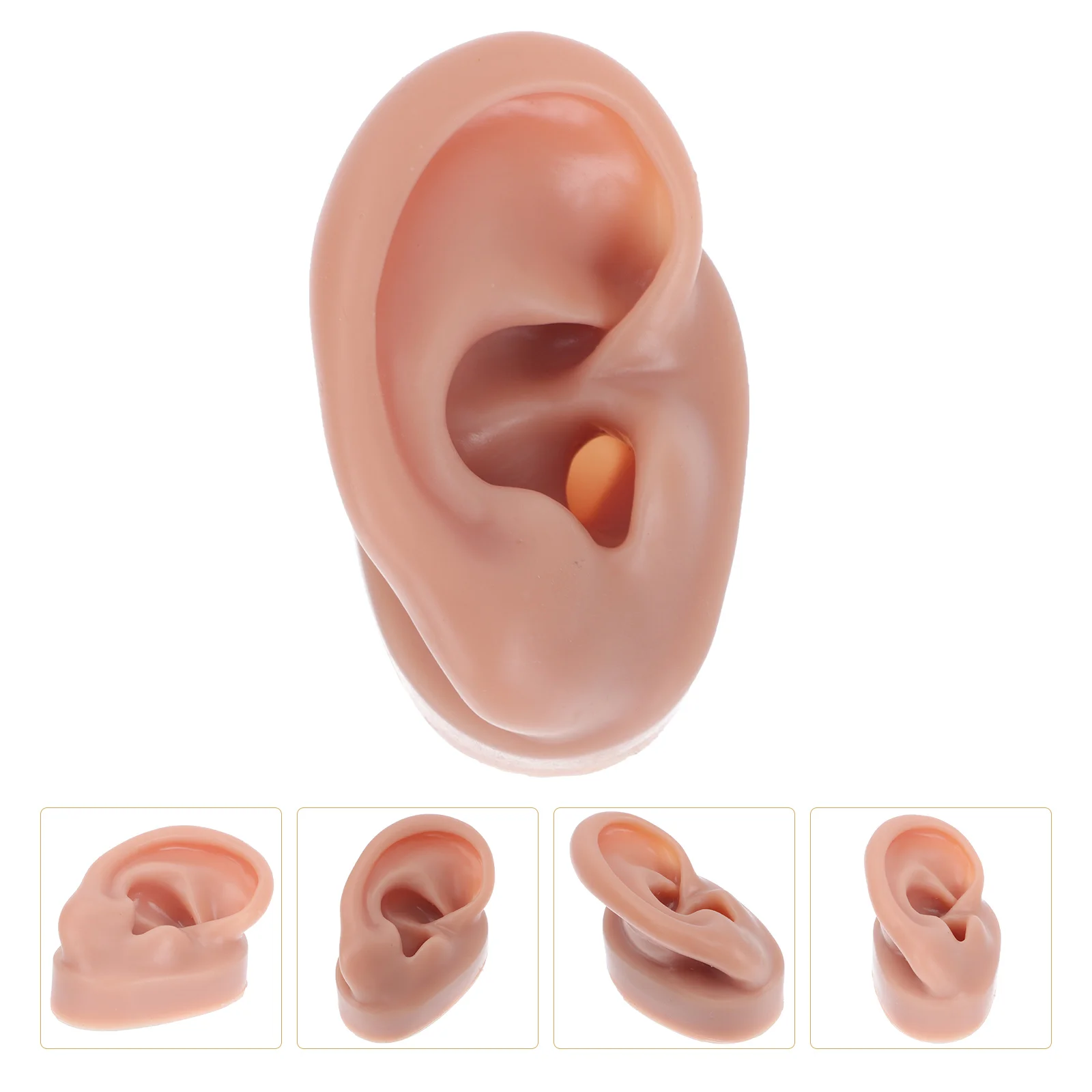 

1pc Silicone Ear Model Reusable Simulation Human Ear Model Ear Piercing Model