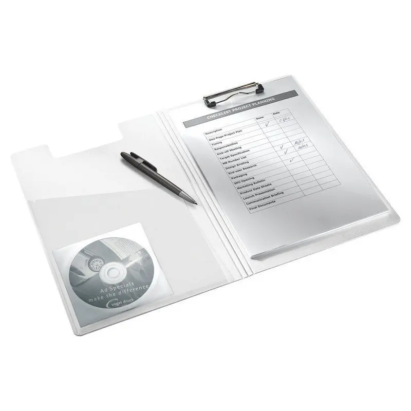 Leitz &quotwow&quot tablet folder with top clamp and lid A4 330x230mm Poly pink 41990023 | Канцтовары для офиса и дома