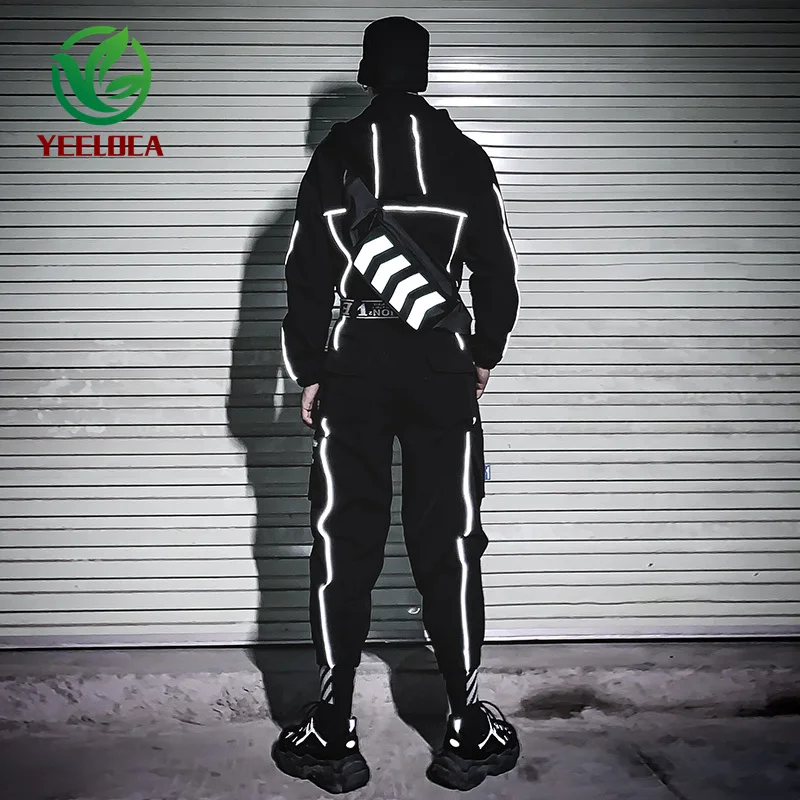 Осенне-зимняя утепленная толстовка с капюшоном сиамский комплект 3м Reflective Для мужчин, комплект спортивной одежды, оригинальные туфли в стиле хип-хоп, штаны+ футболка