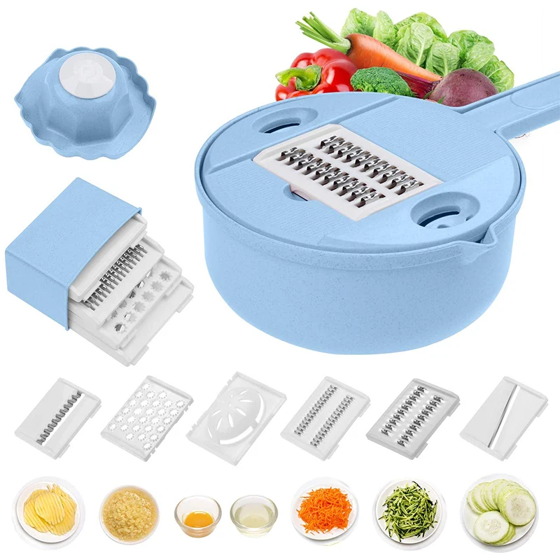 

Mandoline slicer cutter chopper vegetable cutter grater Round kitchen Multifunction shred grater fruit peeler Wash Leaking basin