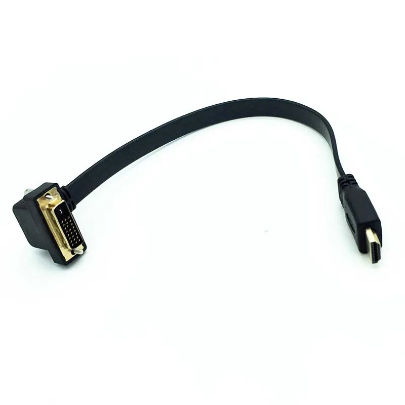 Плоский тонкий HDMI Male к DVI 24 + 1 90 градусов вниз угловой переходник преобразователь