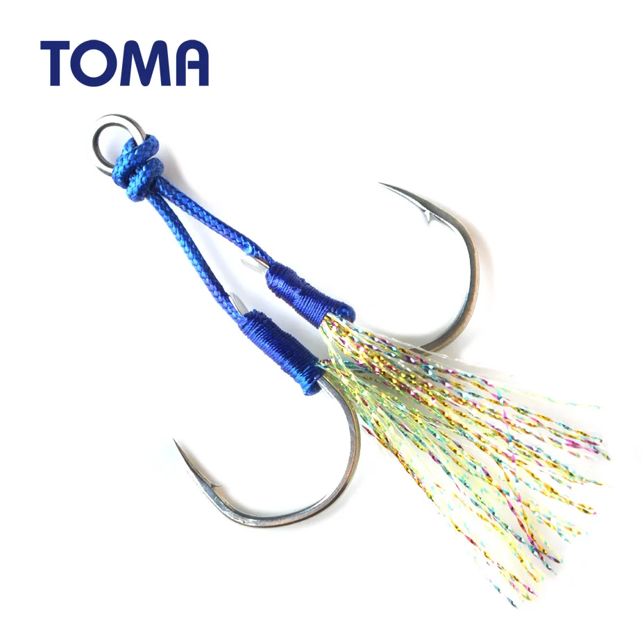 Тома 2 пакет медленно Вибрационный крючок море свечение 1/0 2/0 3/0 4/0 5/0 7/0 джиг помочь
