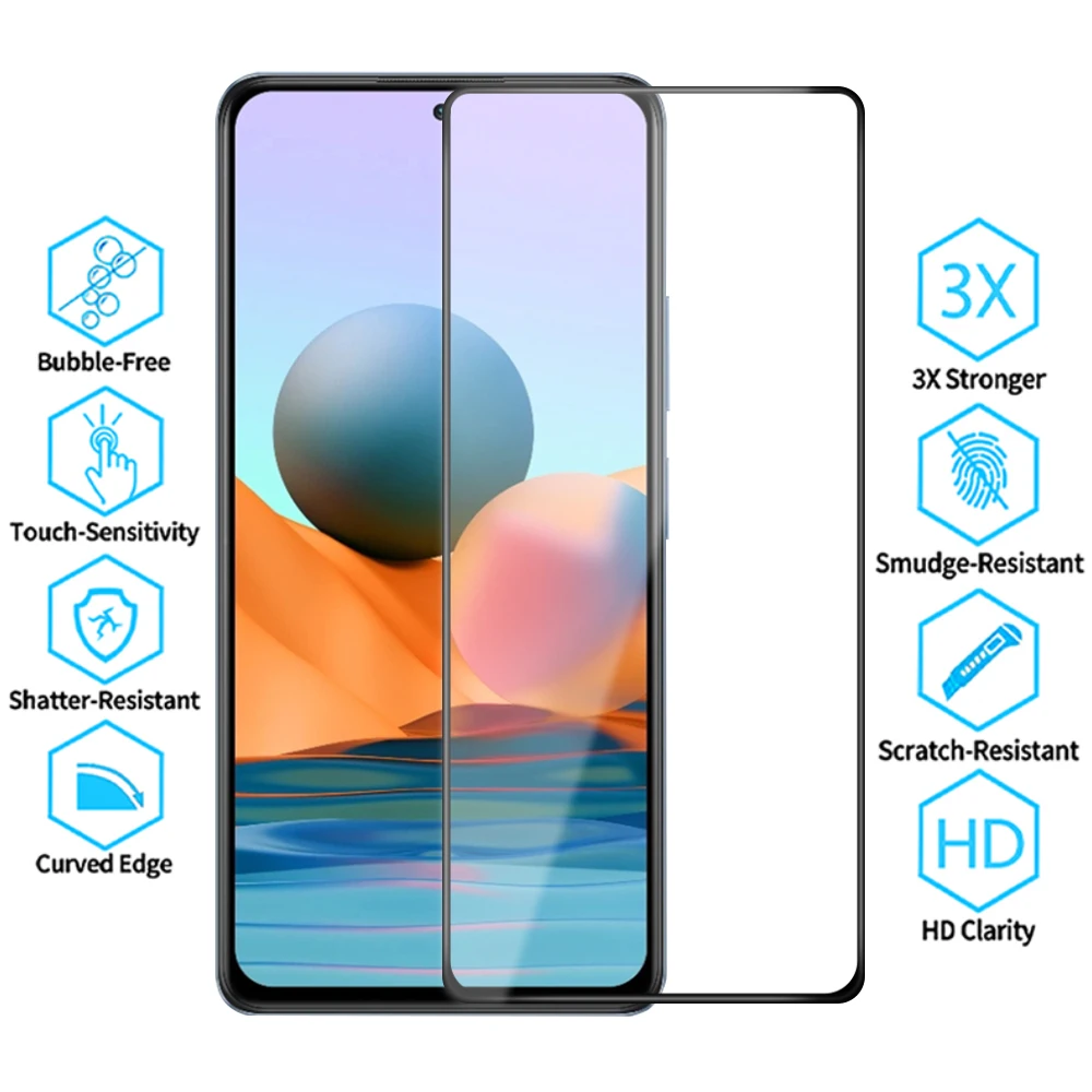Tempered Glass For Xiaomi Redmi 9 9A 9C 8 7 A Screen Protector Glass Redmi Note 10Pro 10s 10 8T 9S 9 11 Pro 11S Protective Glass