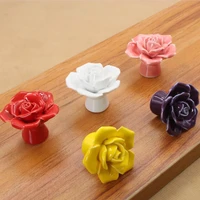 ceramic drawer knob handle flowers novelty creative shape for children kids room furniture door pull cabinet wardrobe knob