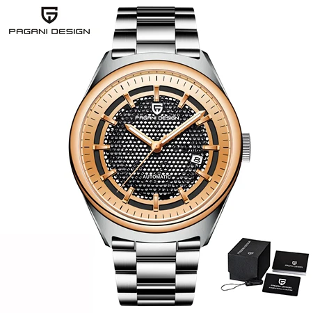 silver gold Новые PAGANI дизайнерские брендовые Роскошные модные Универсальные мужские часы из нержавеющей стали простой кварцевые часы бизнес класса Relogio Masculino - Цвет: silver gold