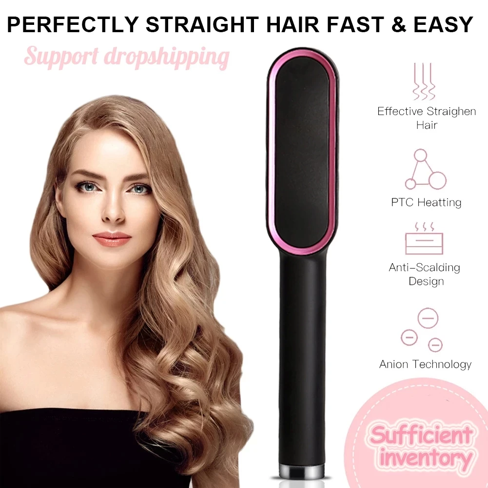 

Professional Hair Straightener Ceramic Electric Straightening Beard Brush Men Fast Heating Beard Straightener Comb Styler