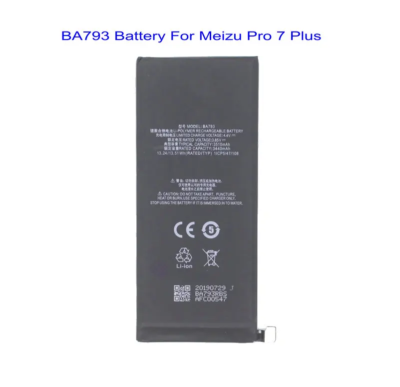 1x3510 мАч/Вт ⋅ч BA793 Сменный аккумулятор для Meizu Pro 7 Plus Pro7 (не ) M793Q M793M M793H