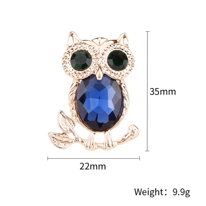 Стразы броши с большими синими кристаллами в форме совы брошь для женщин и мужчин