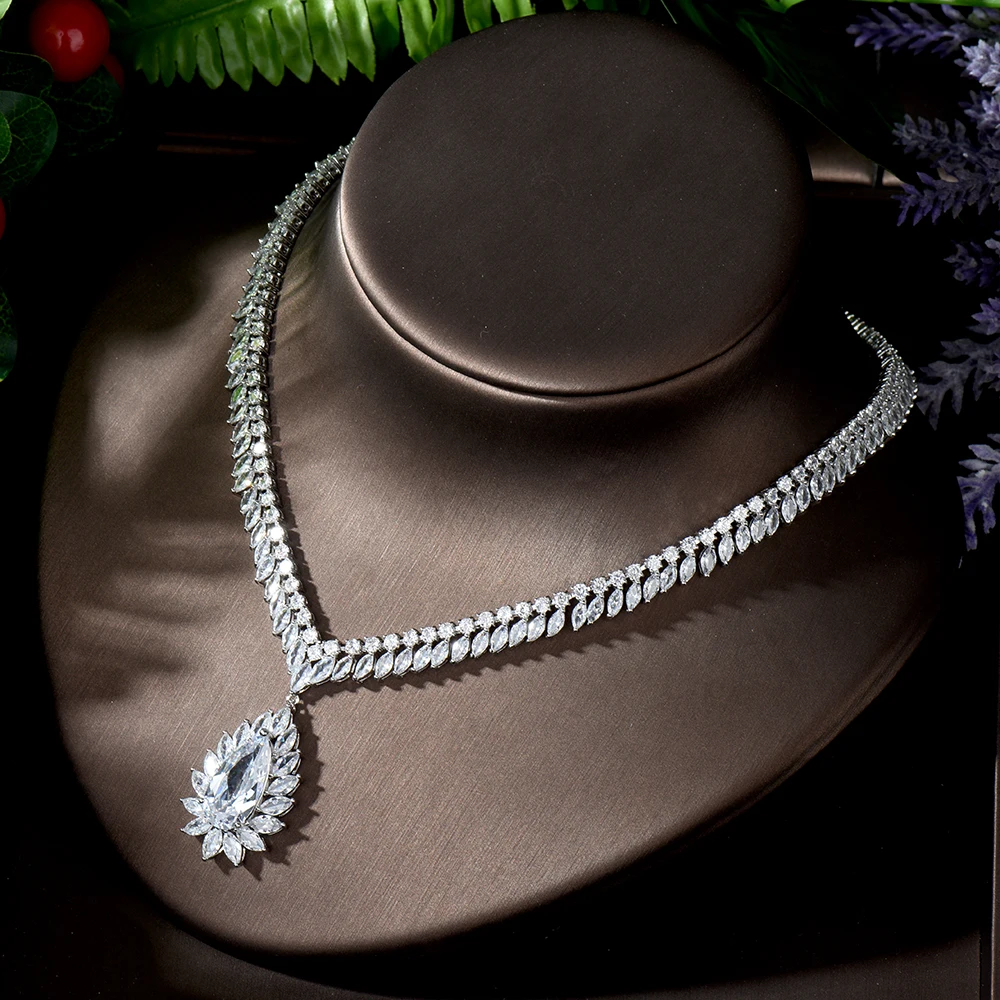 HIBRIDE Новинка модный стиль с капли воды Форма CZ Кристалл Вечерние комплект