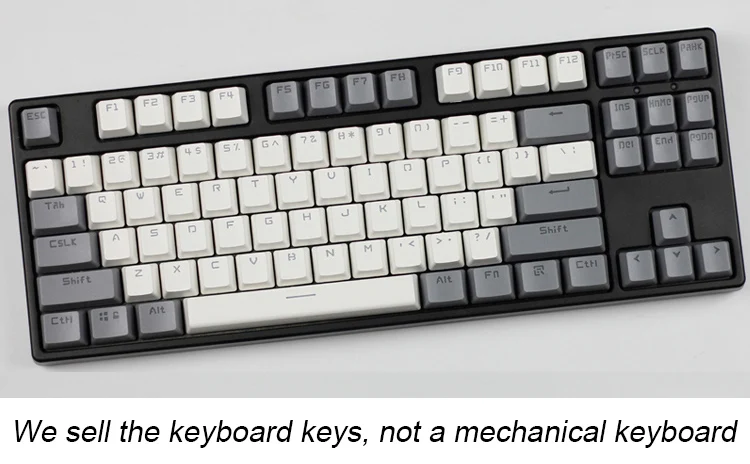 gray White Топ принт вишни/небо тема 104 ключ колпачки для ключей Набор для механической клавиатуры для игр механическая клавиатура MX колпачки для ключей - Цвет: gray White