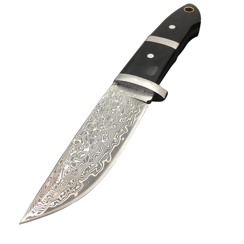 Ножи для кемпинга из дамасской стали ножи охоты ручка бычьего рога портативный