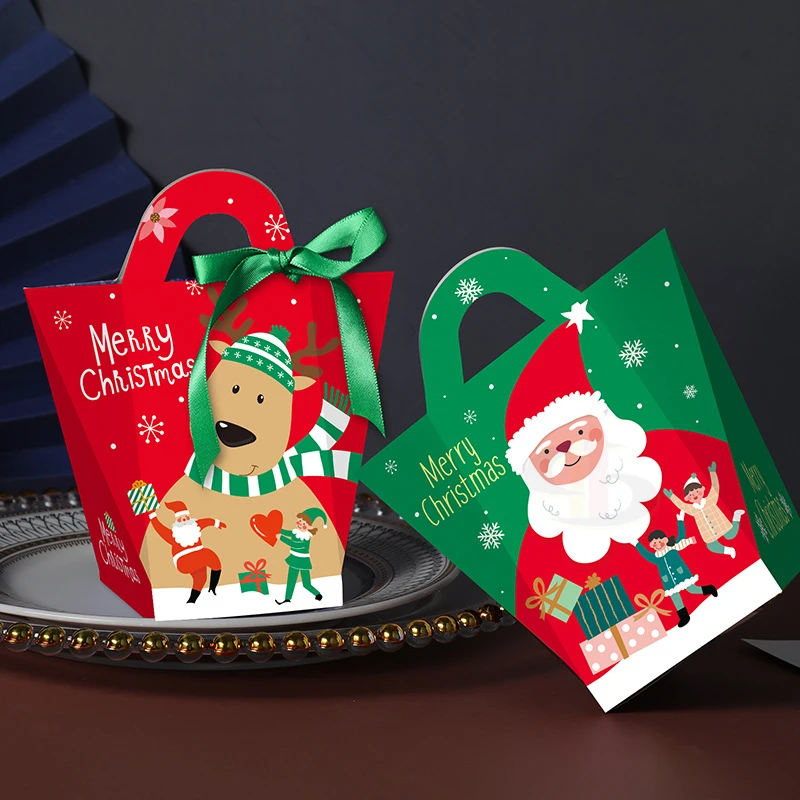 

Merry Christmas Gift Bags Xmas Tree Snowflake Cookies Packing Bag Christmas Candy Box New Year 2021 Kids Favors Bag Noel Decor