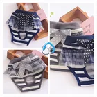 Лидер продаж, Симпатичные санитарные трусики в полоску для собак, сезон, подгузники для щенков, женское красивое нижнее белье, трусы для домашних животных