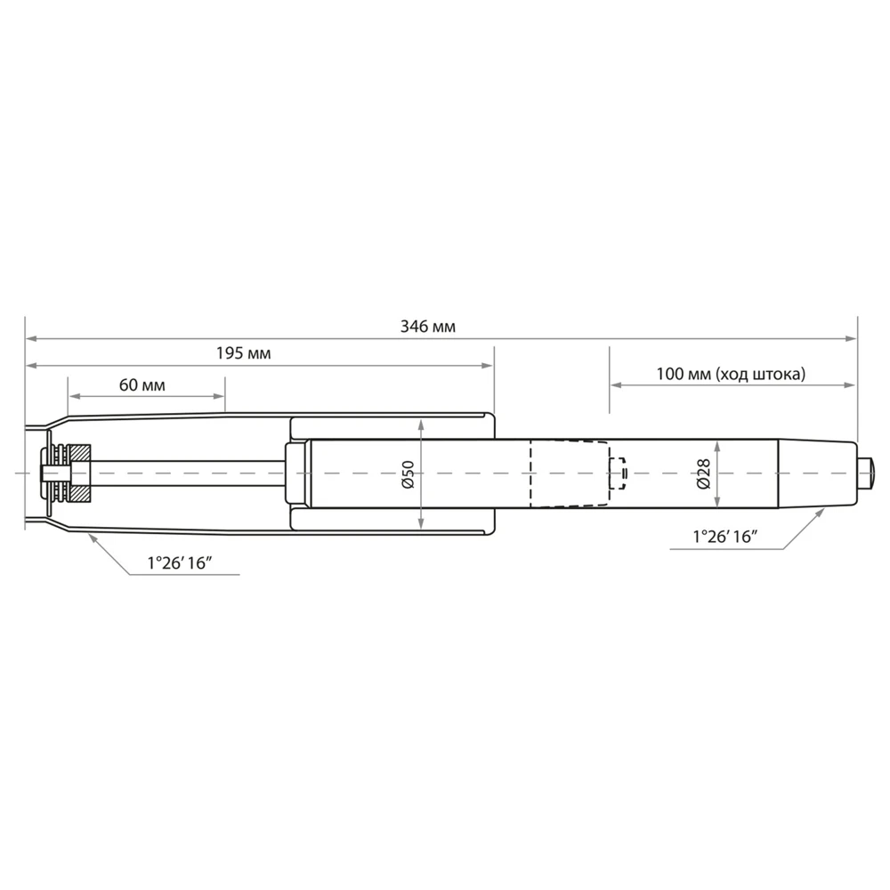 Газ-лифт BRABIX A-100 короткий черный длина в открытом виде 346 мм d50 класс 2 532001 |