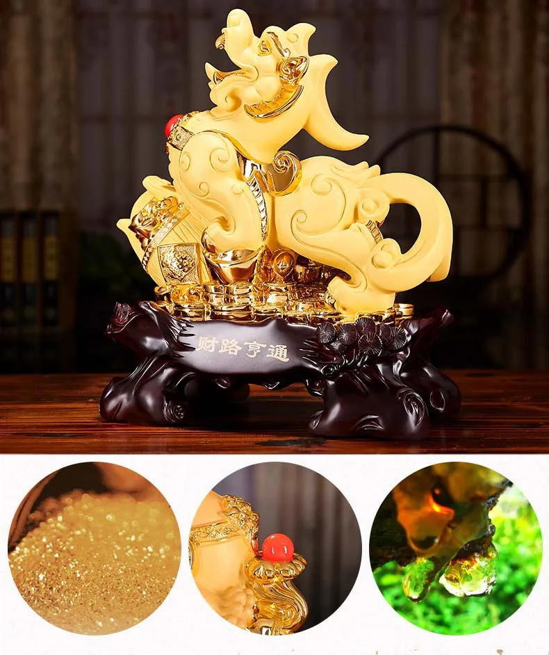 Bestellen 2021 HAUSE Büro Unternehmen Shop Gute Luck Bringen Geld Maskottchen ZHAO CAI Goldenen Drachen PI XIU FENG SHUI Dekorative Kunst Talisman
