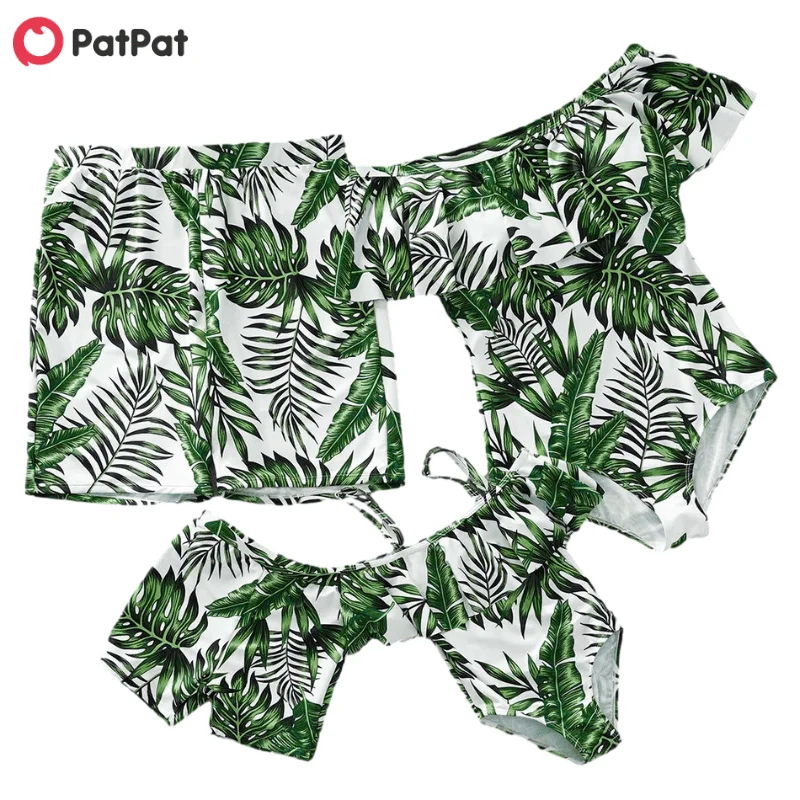 

PatPat 2021 New Arrival Summer Full of Leaves Family Matching Swimsuit