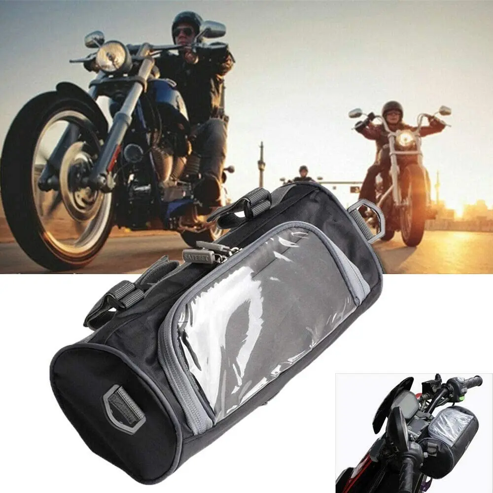 

1 PCS Portable Windshield Bag Motorcycle Front Handlebar Fork Storage Container Car Black 2.5L oxford cloth Waterproof