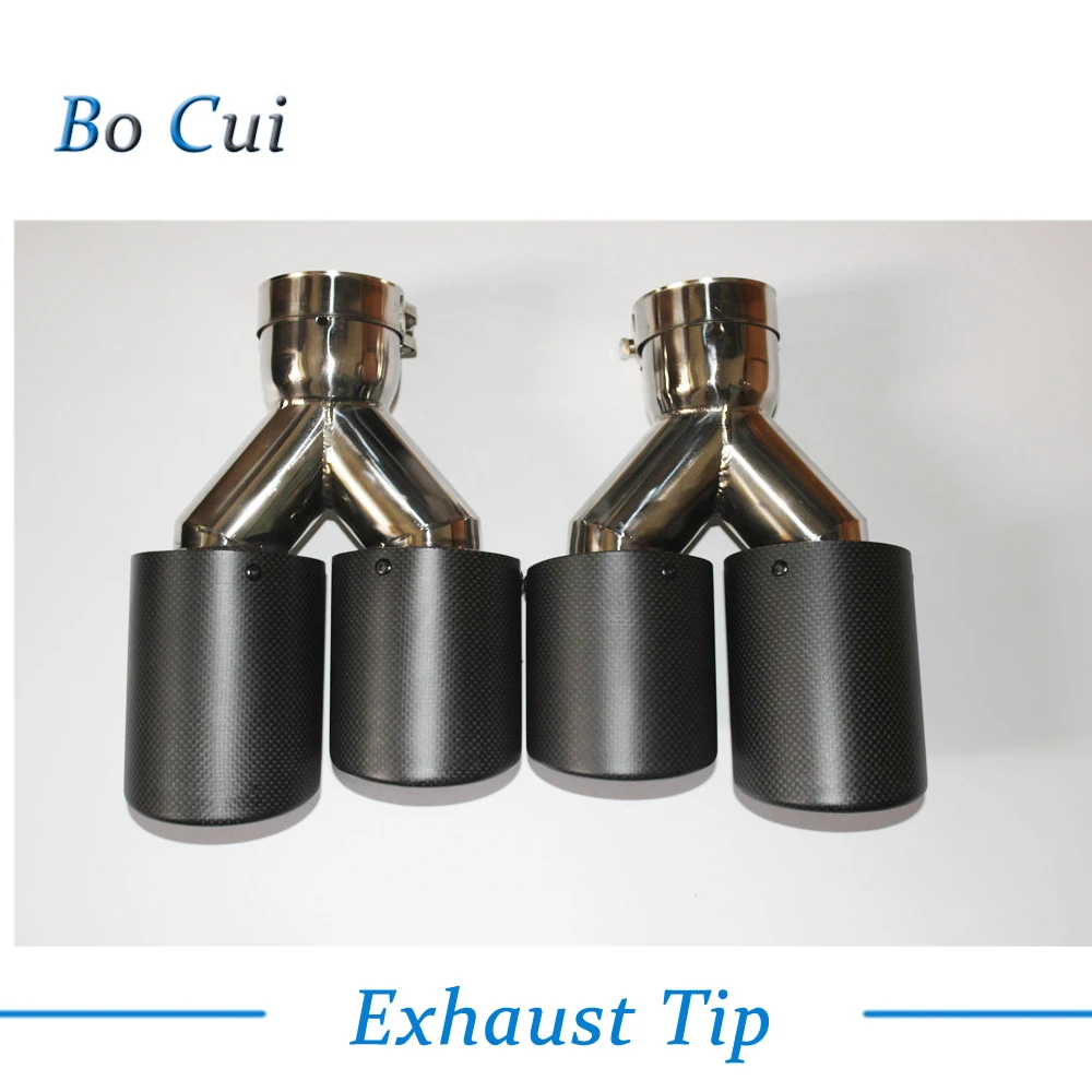 2 шт. Inlet63mm-Outlet 89 мм(двойной) Ak углеродного волокна+ выхлопные концы двойной выхлоп трубы из нержавеющей стали