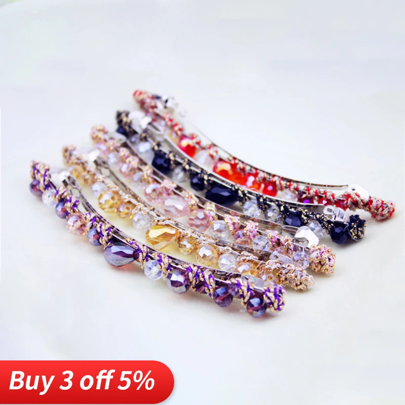1 шт. модная Женская Блестящая заколка для волос с кристаллами головной убор