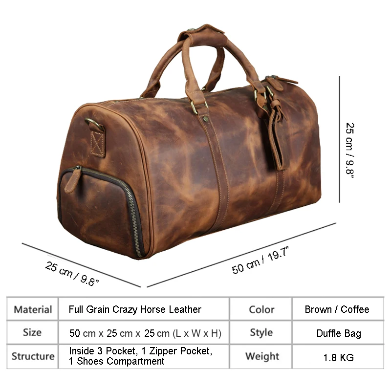 Мужские дорожные сумки из натуральной кожи карманный чемодан для обуви уличные