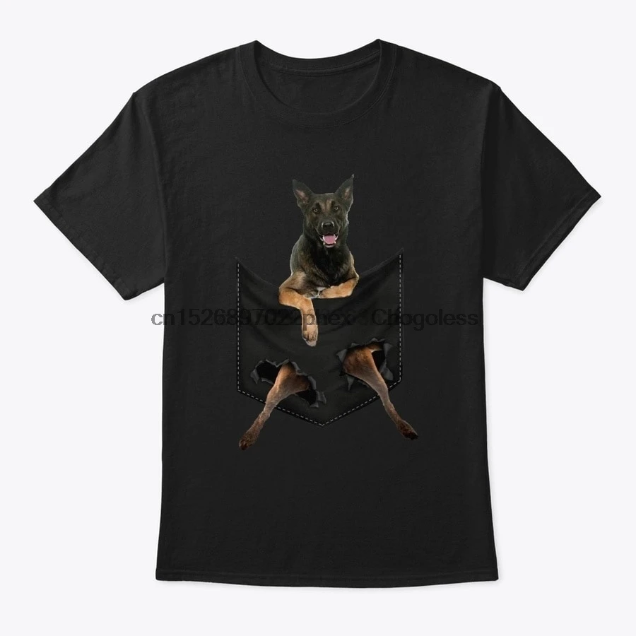 Men T Shirt Belgian Malinois Pocket Mid Women T-Shirt | Мужская одежда