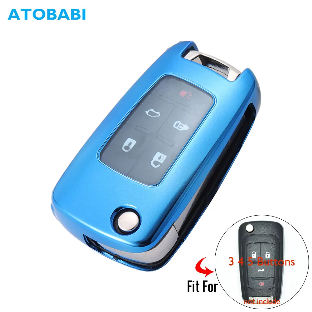 TPU Car Key Case For Chevrolet Camaro Cruze Equinox Impala Malibu GMC Terrain Buick LaCrosse Folding Remote Fob Protector Cover