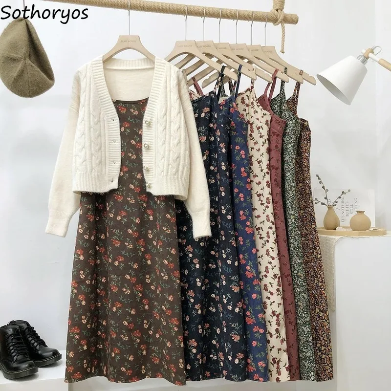 Платье женское вельветовое с цветочным принтом винтажный вечервечерние сарафан