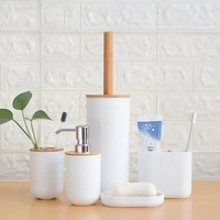 simple bamboo and wood soap bottle shampoo shower gel dispenser soap bottle hand sanitizer bottling bathroom storage accessories