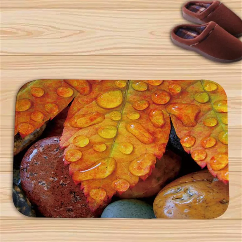 2019 самый продаваемый Домашний напольный коврик с листочками дверной для ванной