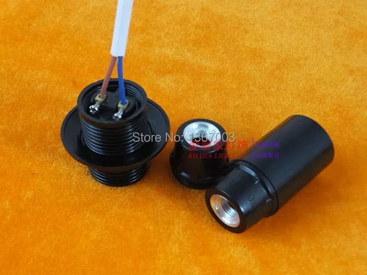 5PCS E14 lamp black Bakelite whole tooth bare self-locking small screw lampholder lighting accessories diy | Освещение