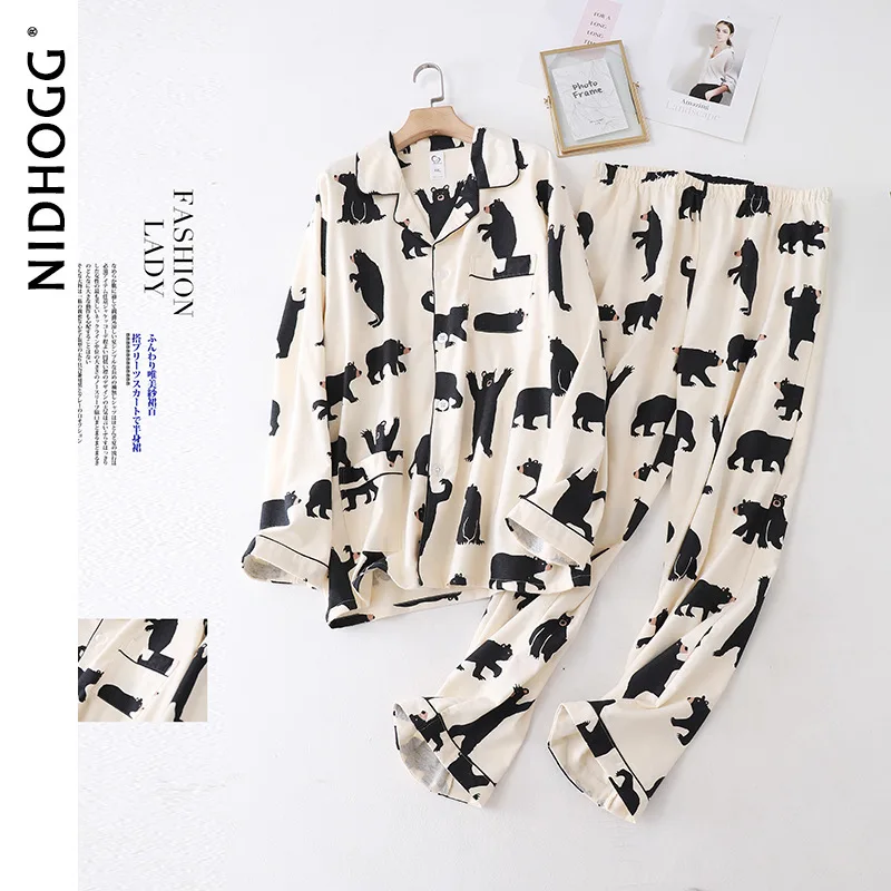 

Men's Pajamas Autumn and Winter Brushed Fabric Long-Sleeved Plus-sized Mens Sleepwear Elastic Waist Pijama Set 2 Piece Nightwear