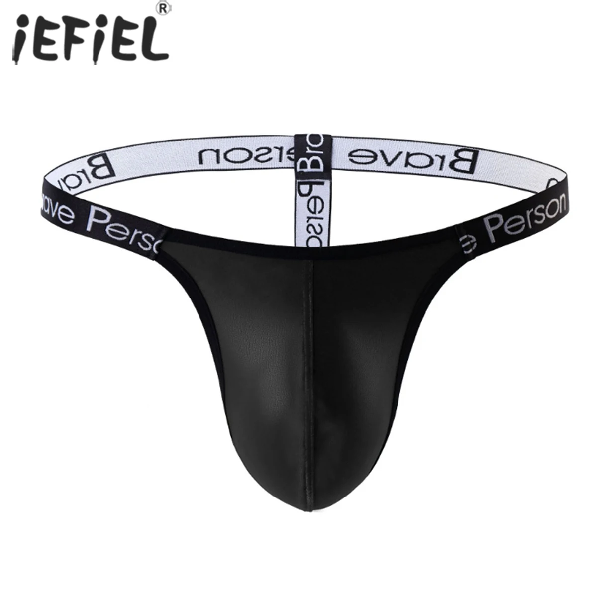 

Men Hallow Out Bulge Pouch Sexy G-string Underwear Letter Print Waistband T-back Thongs Stretchy Low Waist Open Butt Panties
