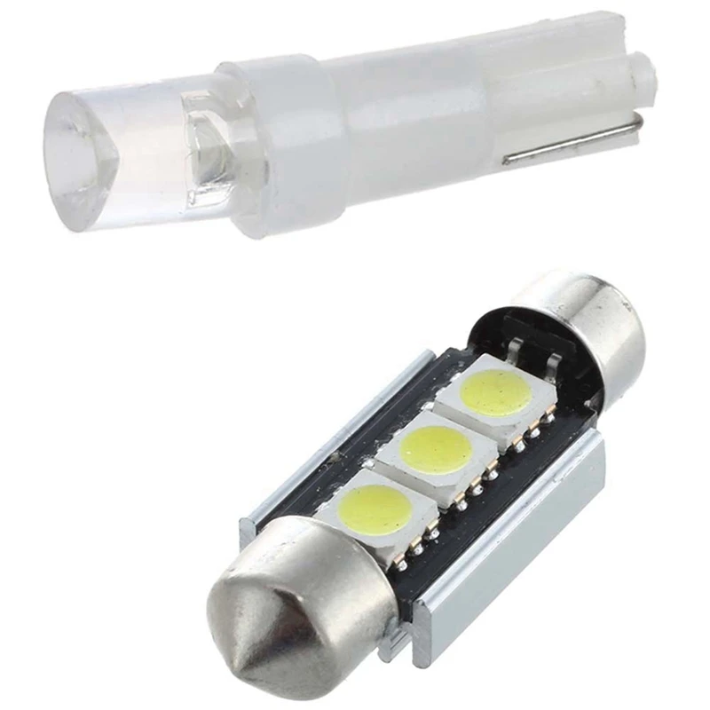 

10 светодиодный т. 1 Светодиодная лампочсветильник T5 2721 12 в белый и 10 шт. 36 мм лампочка 3 светодиодный Ода 5050 SMD белый