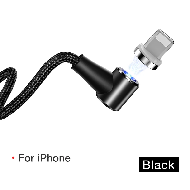 1 м 2 м Магнитный кабель Micro usb type C Быстрая зарядка Micro usb type-C магнитное зарядное устройство провод usb c для iphone 11 X Xr Xs usb кабель - Цвет: Black For iPhone