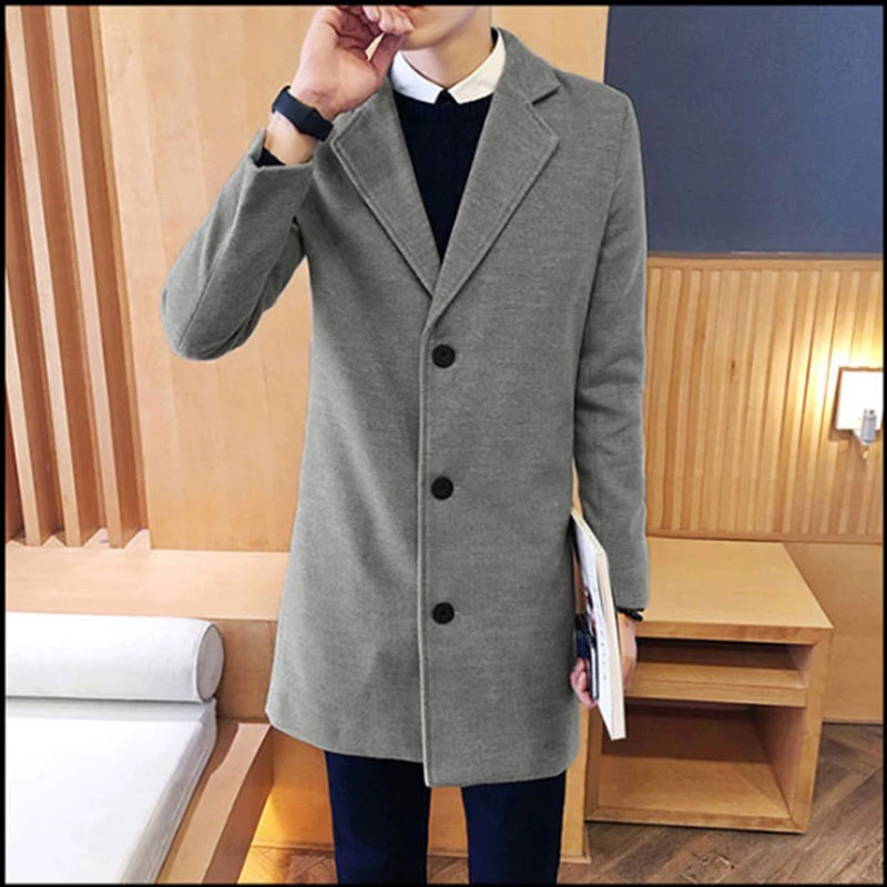 Классическое длинное пальто для мужчин новинка осень зима 2019 мужское шерстяное